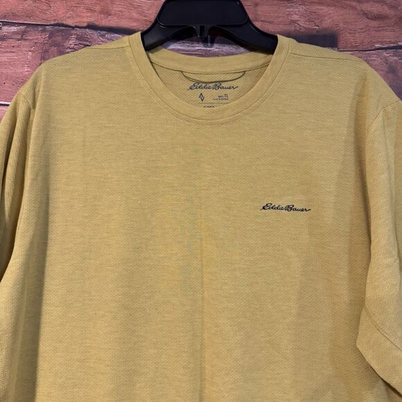 Eddie Bauer Men's Yellow Short Sleeve T-Shirt - FreeDry Boundless Travex - Picture 2 of 10